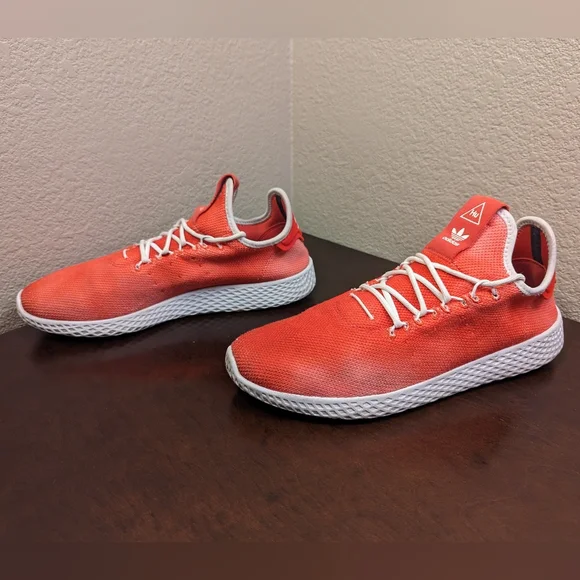 Adidas Pharrell Williams Tennis HU Red Athletic Sneakers DA9615 Men's Size  9.5